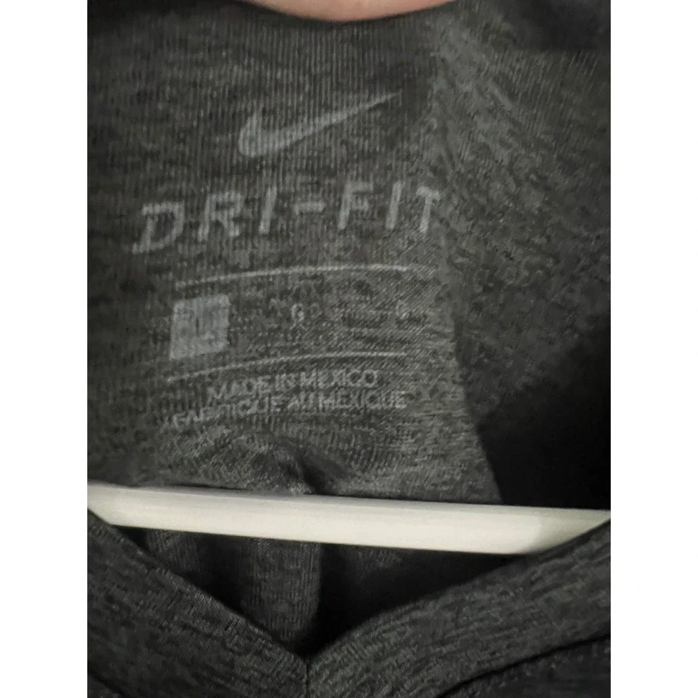 Nike Dri-FIT Heathered Dark Gray V-Neck Athletic T-Shirt‎ Women's Size L